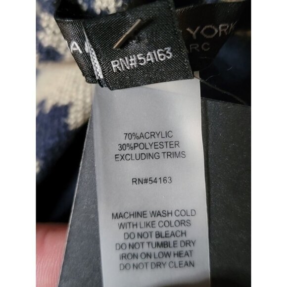 Marc New York Womens Poncho Wrap One Size Blue Beige Houndstooth Open Front - Picture 4 of 8